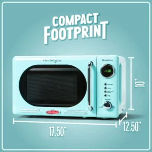 Nostalgia Retro 0.7 Cu. ft. 700-Watt Countertop Microwave Oven, Aqua